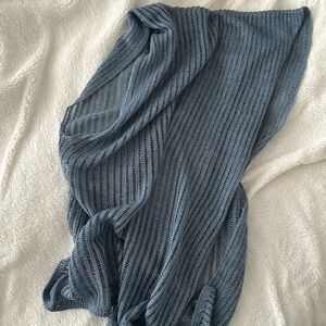 Jarbo Collette Wrap in Linen Knit - 100% Linen, Stylish Blue Open Weave